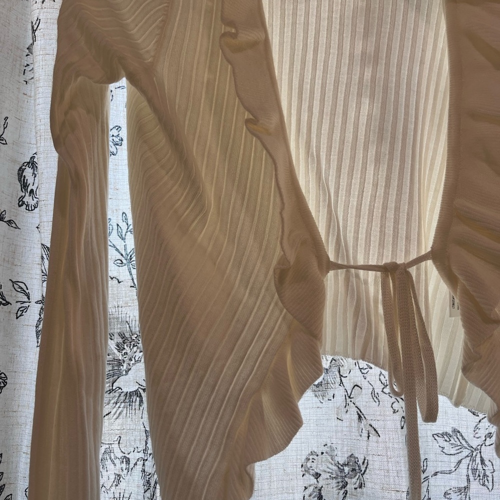 Altar'd State Cream Ruffle Cardigan - Picture 2 of 5